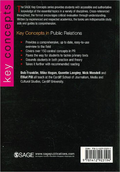 Key Concepts in Public Relations / Edition 1