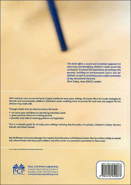 Identifying Special Needs in the Early Years / Edition 1