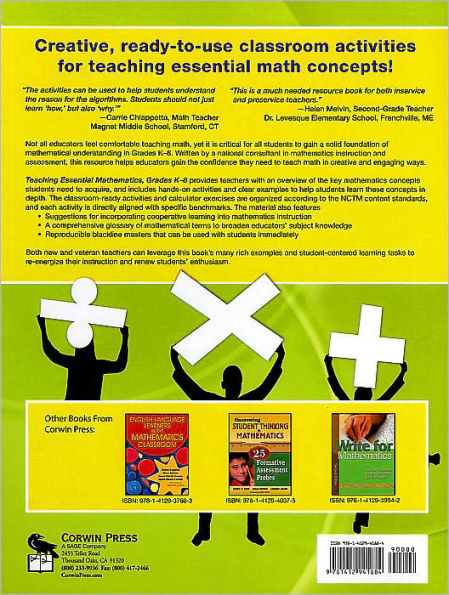 Teaching Essential Mathematics, Grades K-8: Increasing Engagement and Building Understanding of Key Concepts / Edition 1