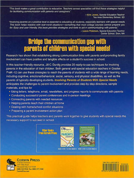 Involving Parents of Students With Special Needs: 25 Ready-to-Use Strategies / Edition 1