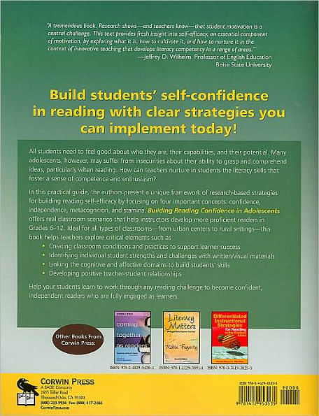 Building Reading Confidence in Adolescents: Key Elements That Enhance Proficiency / Edition 1