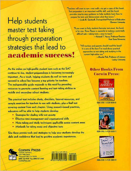 Preparing Students for Testing and Doing Better in School / Edition 1