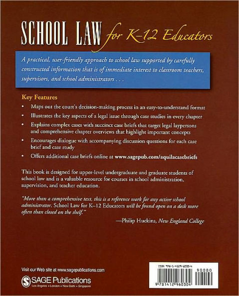 School Law for K-12 Educators: Concepts and Cases / Edition 1