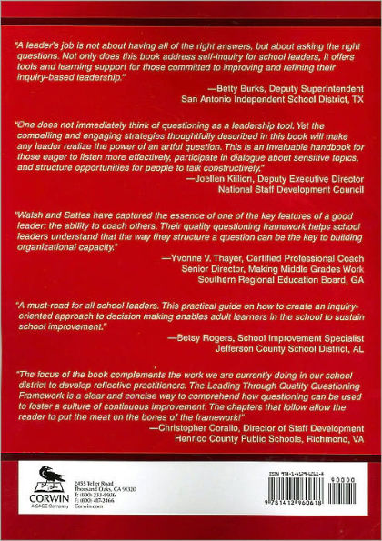 Leading with Quality Questioning: Creating Capacity, Commitment, and Community / Edition 1