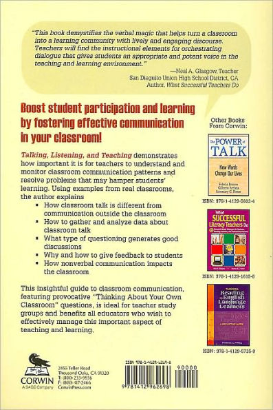 Talking, Listening, and Teaching: A Guide to Classroom Communication / Edition 1