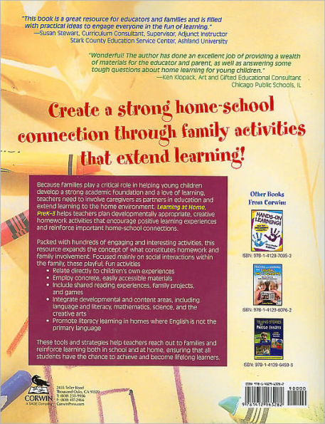 Learning at Home, PreK-3: Homework Activities That Engage Children and Families / Edition 1