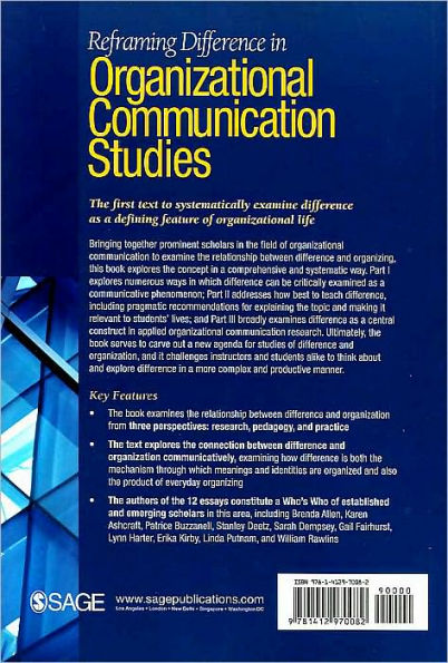Reframing Difference in Organizational Communication Studies: Research, Pedagogy, and Practice / Edition 1