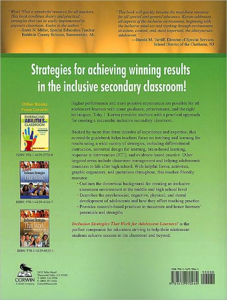 Inclusion Strategies That Work for Adolescent Learners! / Edition 1