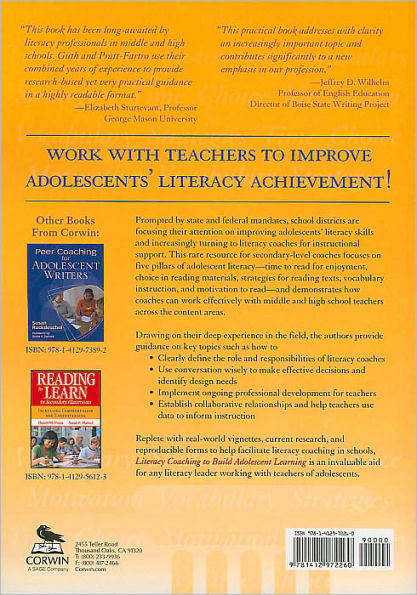 Literacy Coaching to Build Adolescent Learning: 5 Pillars of Practice / Edition 1