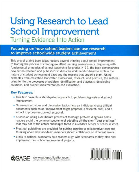 Using Research to Lead School Improvement: Turning Evidence Into Action / Edition 1