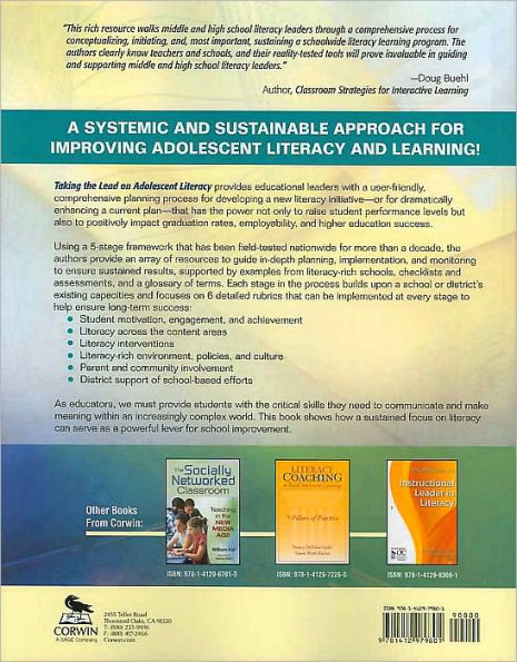 Taking the Lead on Adolescent Literacy: Action Steps for Schoolwide Success / Edition 1