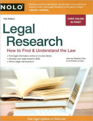 Title: Legal Research: How to Find & Understand the Law / Edition 15, Author: Stephen Elias