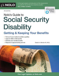 Download ebooks for free for nook Nolo's Guide to Social Security Disability: Getting & Keeping Your Benefits 9781413322231 by David A. Morton III, M.D. 