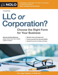 Title: LLC or Corporation?: Choose the Right Form for Your Business, Author: Anthony Mancuso