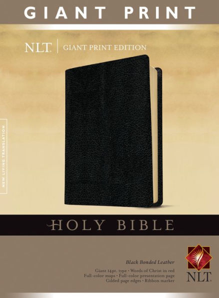 Holy Bible, Giant Print NLT (Bonded Leather, Black, Red Letter)
