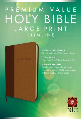 Premium Value Slimline Bible Large Print Nlt Tutone Leatherlike