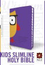 Kids Slimline Bible NLT, TuTone (Red Letter, LeatherLike, Purple/Yellow Owl)