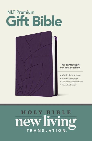 Premium Gift Bible NLT (LeatherLike, Purple Petals, Red Letter)