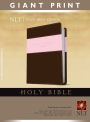 Holy Bible, Giant Print NLT, TuTone (LeatherLike, Pink/Brown, Red Letter)