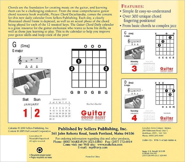 2011 Guitar Chord Box Calendar