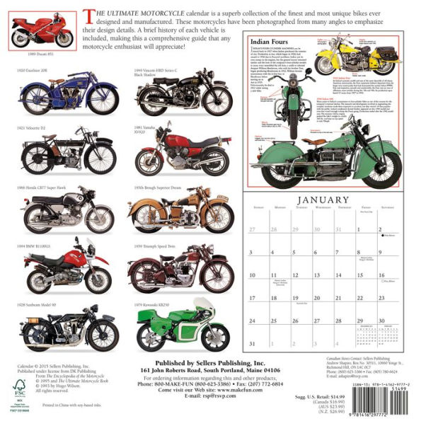 2016 Ultimate Motorcycle Wall Calendar