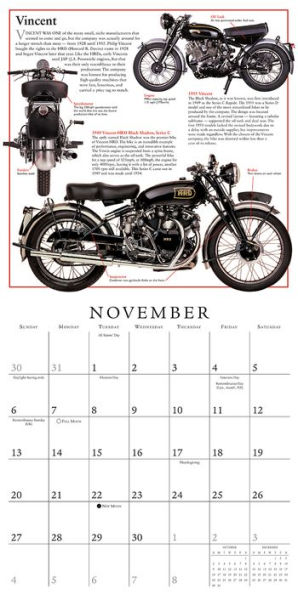 2016 Ultimate Motorcycle Wall Calendar