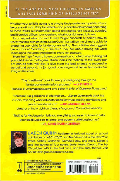 Testing for Kindergarten: Simple Strategies to Help Your Child Ace the Tests for: Public School Placement, Private Admissions, Gifted Program Qualification