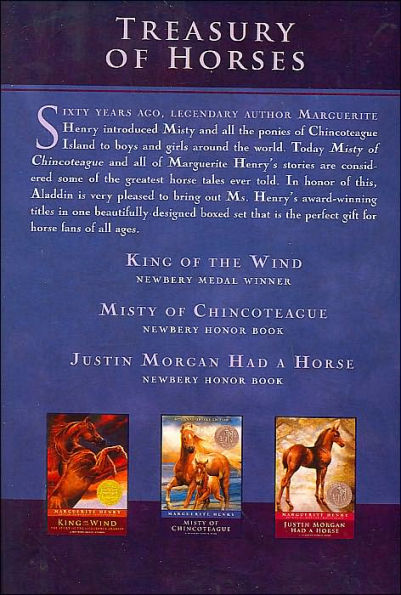 Marguerite Henry Treasury of Horses (Boxed Set): Misty of Chincoteague, Justin Morgan Had a Horse, King of the Wind