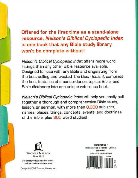 Nelson's Biblical Cyclopedic Index: The Best Bible Subject Index Ever