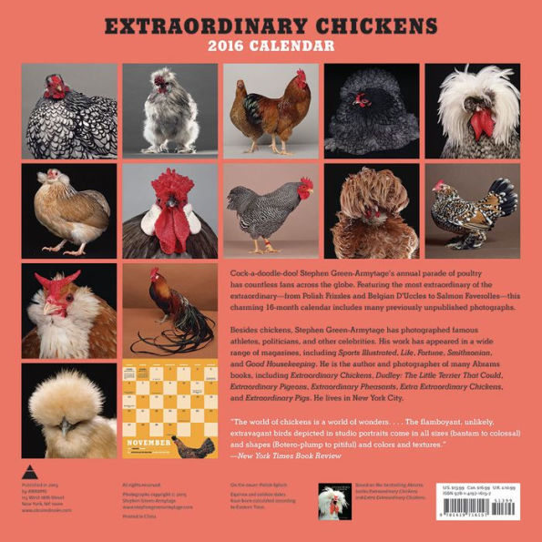 Extraordinary Chickens 2016 Wall Calendar