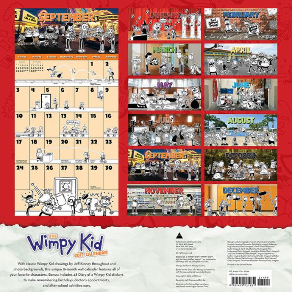 The Wimpy Kid 2017 Illustrated Calendar