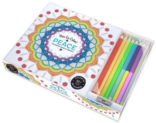 Vive Le Color Peace Adult Coloring Book And Pencils