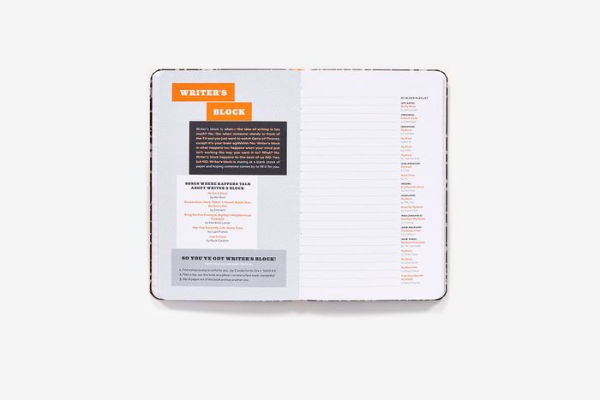 Rhyme Book: A lined notebook with quotes, playlists, and rap stats