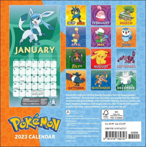 Pokémon 2023 Mini Wall Calendar by Pokïmon | Barnes & Noble®