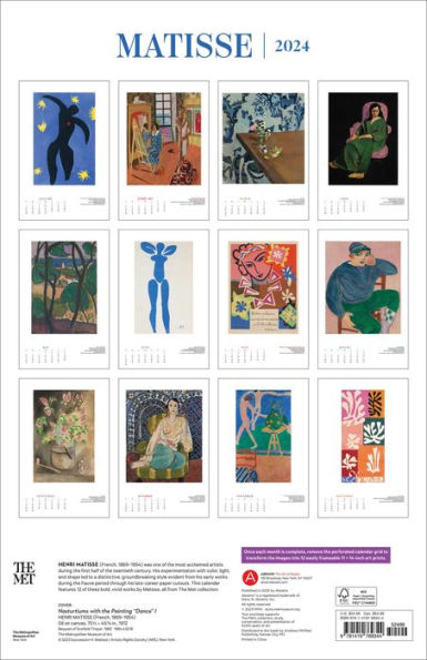 Matisse 2024 Poster Wall Calendar By The Metropolitan Museum Of Art   9781419769344 P4 V4 S600x595 