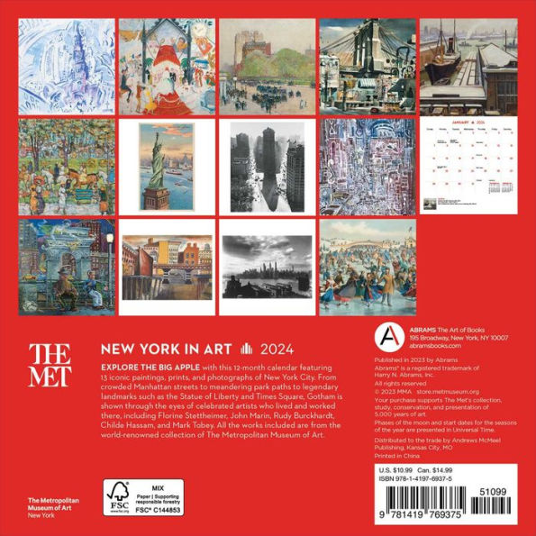 New York in Art 2024 Mini Wall Calendar