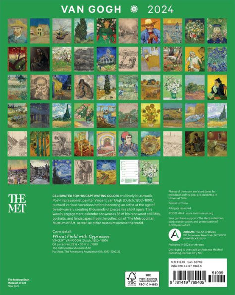 Van Gogh 12-Month 2024 Engagement Calendar