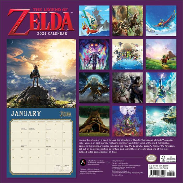 Legend of Zelda 2024 Wall Calendar by Nintendo Barnes & Noble®