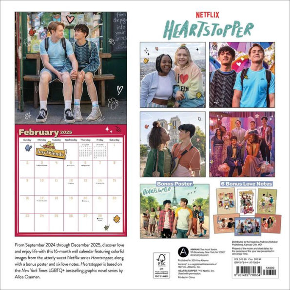 2025 Heartstopper 16-Month Wall Calendar with Bonus Poster and Love Notes