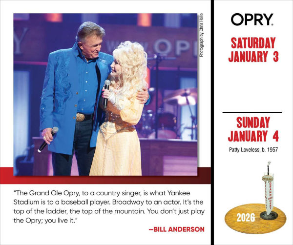 Grand Ole Opry 2026 Day-to-Day Calendar