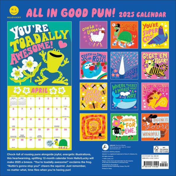 2025 Hello!Lucky All in Good Pun Wall Calendar