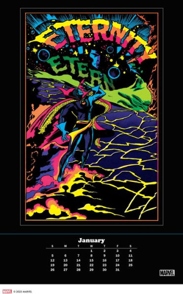 2025 Marvel Classic Black Light Poster Calendar