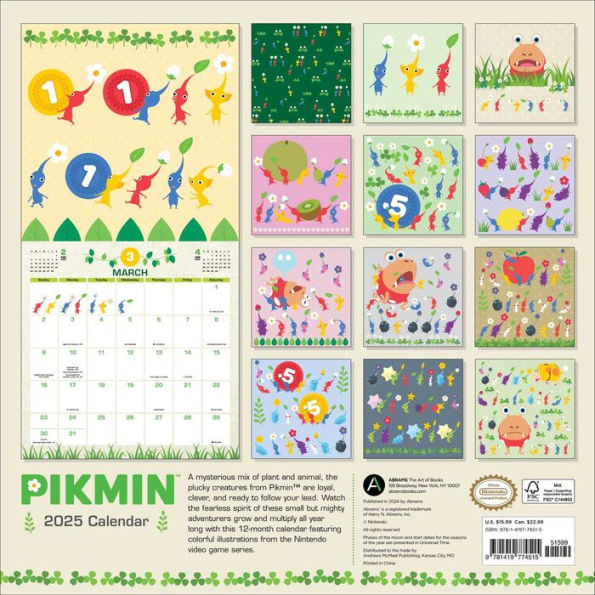 Pikmin 2025 Wall Calendar