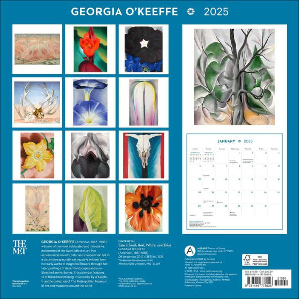 O'Keeffe 2025 Wall Calendar by The Metropolitan Museum Of Art