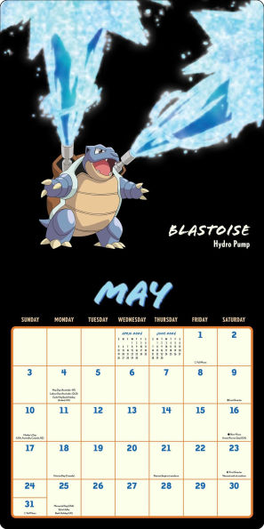 2026 Pokemon Moves Wall Calendar