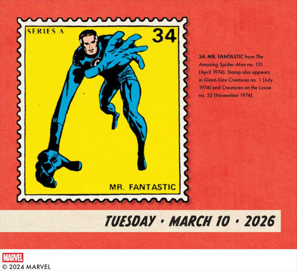 2026 Marvel Value Stamps Day-to-Day Calendar