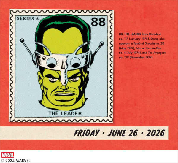 2026 Marvel Value Stamps Day-to-Day Calendar