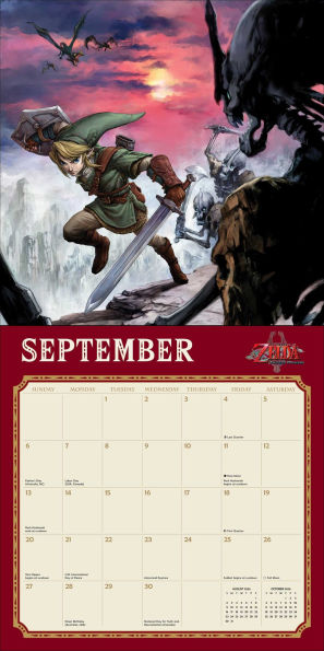 2026 Legend of Zelda Wall Calendar