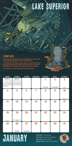 Spooky Lakes 2026 Wall Calendar