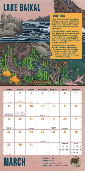 Spooky Lakes 2026 Wall Calendar